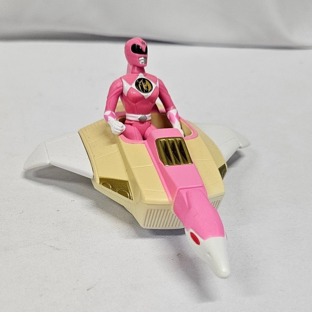 Vintage 1995Power Rangers Pink Ranger Action Figure with Pterodactyl Jet Vehicle - Picture 2 of 9